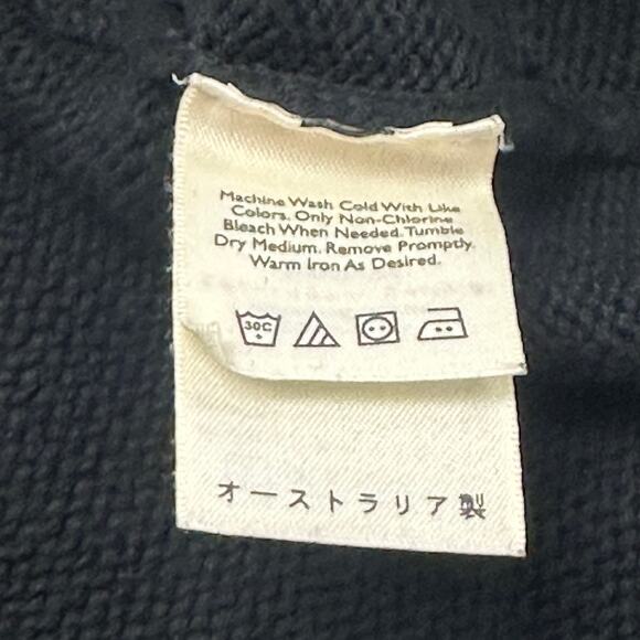 Eddie Bauer Black Kangaroo Pocket Sweater Jacket Cuffed Bottom Mens XL Australia - Picture 9 of 10